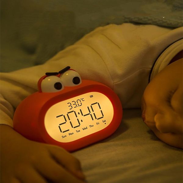 Andere Uhren Zubehör LED Digital Wecker Big Mouth Kid Snooze Tischkalender Drahtloses Ladegerät Elektronisch Outdoor Tragbar