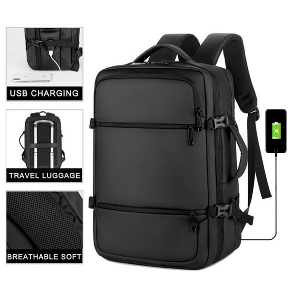 

backpack men's bag lapmen travel male bagpack large capacity 17 inch notebook back pack anti theft waterproof usb charging