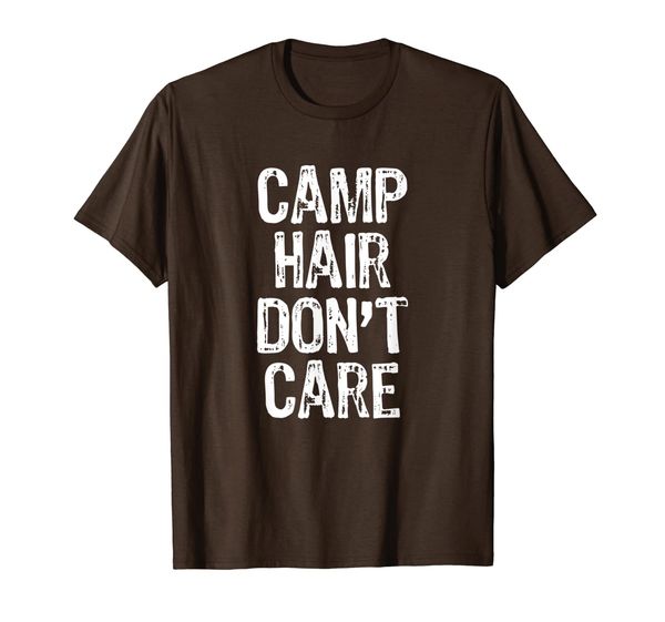 

camp hair don't care - camping t-shirt, White;black