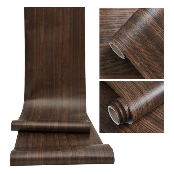

wallpapers furniture self adhesive wall sticker wood grain home decor waterproof pvc wallpaper kitchen cabinet door
