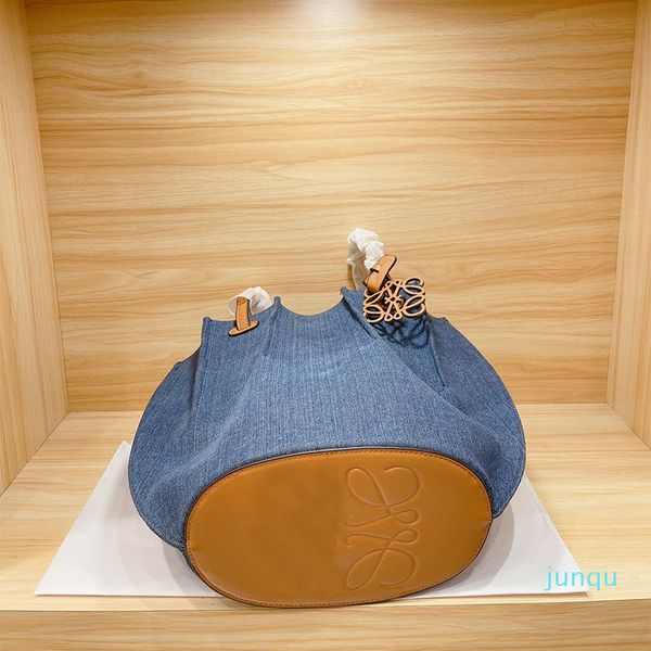 

luojia denim canvas shopping bag shell tote canvas collage portable shoulder bagtote