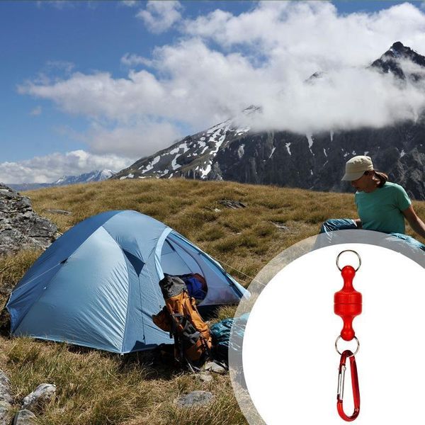 

cords, slings and webbing 2pcs durable fishing carabiner magnetic design climbing clip portable survival gear hook easy use safety lock1