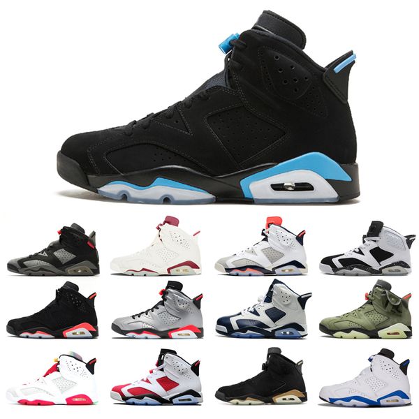 

man's basketball shoes 6s high cut alternate angry bull black cat infrared carmine dmp hare marron oreo sport blue unc white infared ti