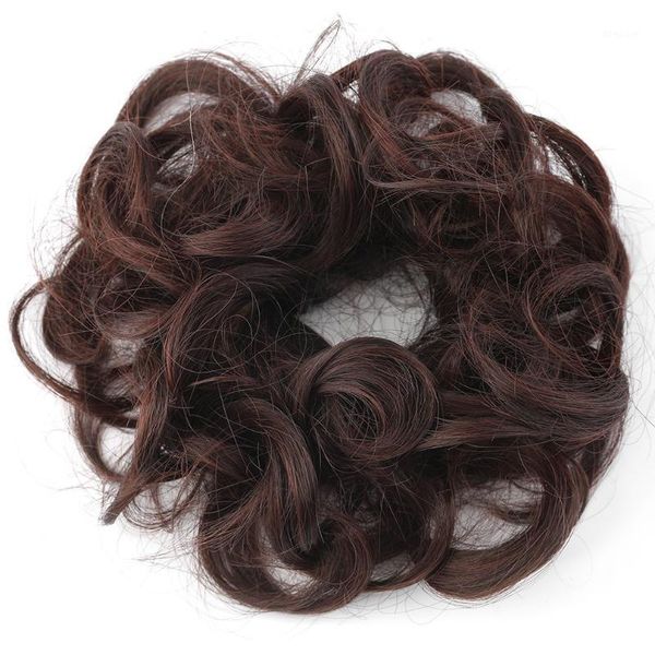 

women's tiara satin curly messy bun hair twirl piece band rope scrunchie wigs extensions hairdressing 7 color