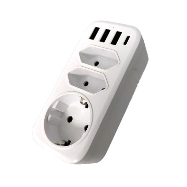 

smart power plugs sopend 7 in 1 strip eu plug sockets with 3 usb ports outlets type-c wall charger travel adapter 4000w for home office