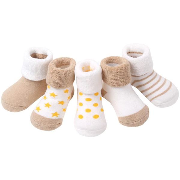 

pair thicken cartoon comfort cotton born socks kids boy baby girl non slip indoor winter warm, Pink;yellow