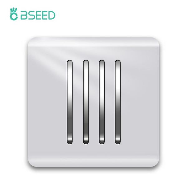 

smart home control bseed mechanical button switch 4gang 1way light wall led lamp plastic panel black gray color eu standard