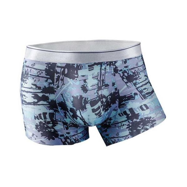 

underpants large size men's underwear ice silk boxer summer breathable ultra-thin smooth personalized tide shorts, Black;white