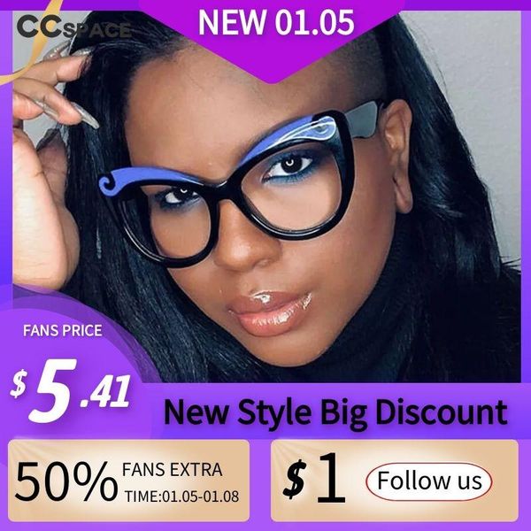 

fashion sunglasses frames 49593 oversized cat eye optical glasses men women computer eyeglasses, Black