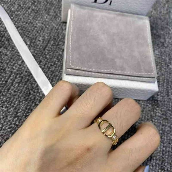 

70% off outlet online family 2021 new fashion five pointed star pearl letter ring, Silver