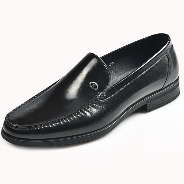 

dress shoes style of men's with leather tread and soft surface british business casual, Black
