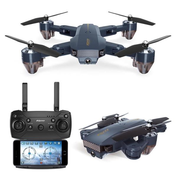 

fq35 rc drone wifi fpv with 720p hd camera altitude hold mode foldable quadcopter rtf - 0.3mp battery drones