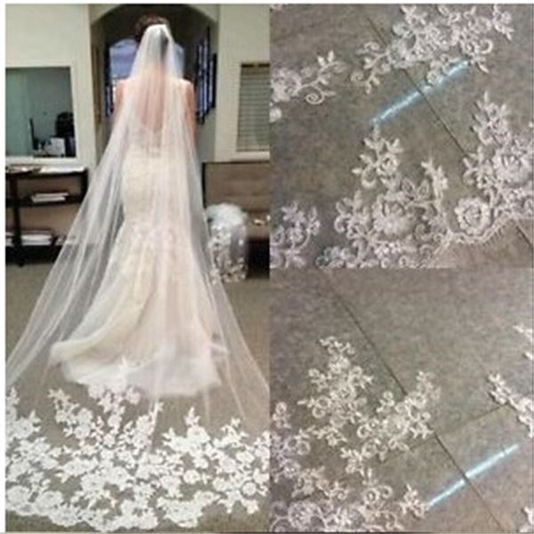 

new bridal headdress wedding dress accessories 3m car bone lace exquisite modeling bridal veil, White;black
