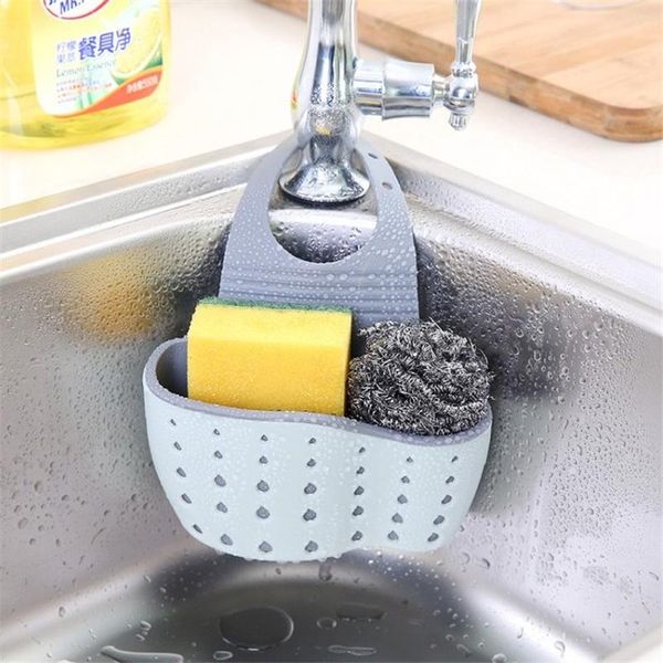 

kitchen storage & organization accessories 1pcs utensils organizer adjustable snap sink soap sponge holder hanging drain basket gadgets