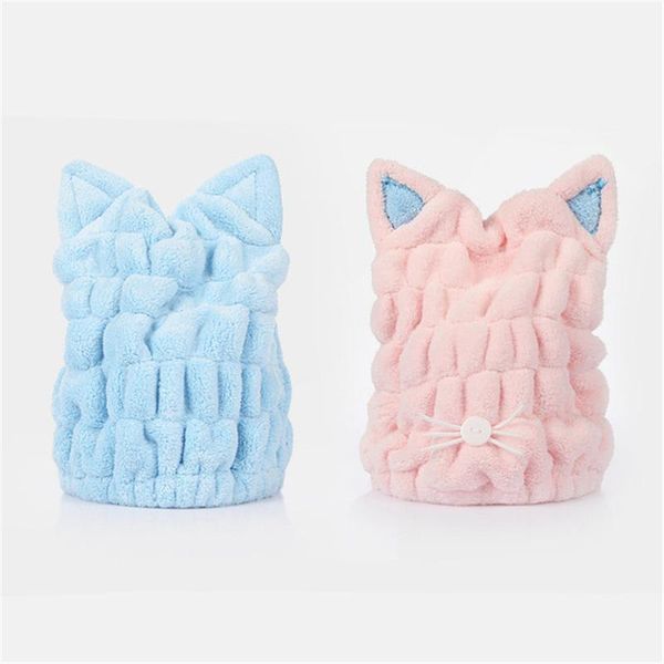 

towel agn lovely cat soft drying bath strong absorbing quick dry hair hat cap microfiber shower coral velvet wrap