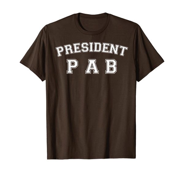 

president pab t-shirt, White;black