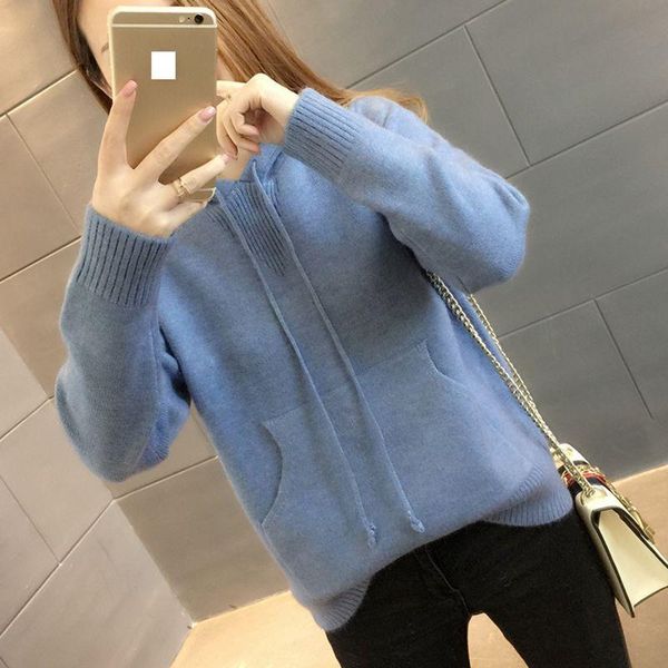 

women's sweaters women hooded pullover long sleeve fashion solid color sweater casual slim large size female nzyd224a, White;black