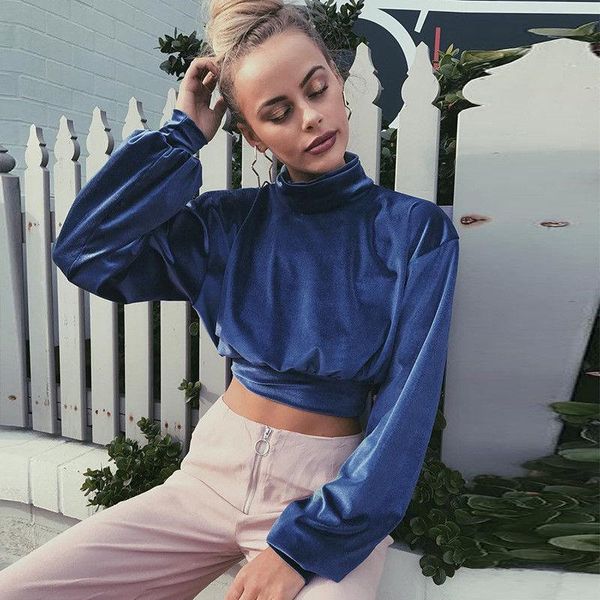 

women's hoodies & sweatshirts women long sleeve jumper turtleneck tracksuit pullover sweatshirt short clothes sexy, Black