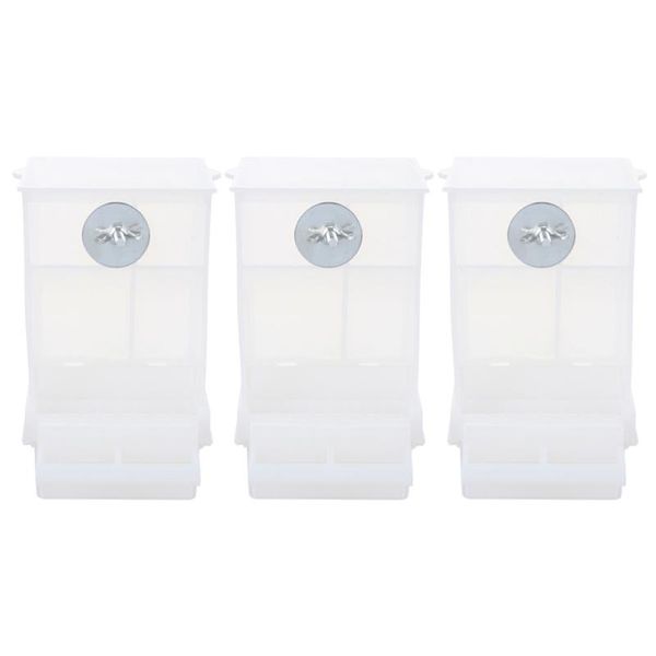 

other bird supplies 3pcs automatic feeder parrot feeding box acrylic food container
