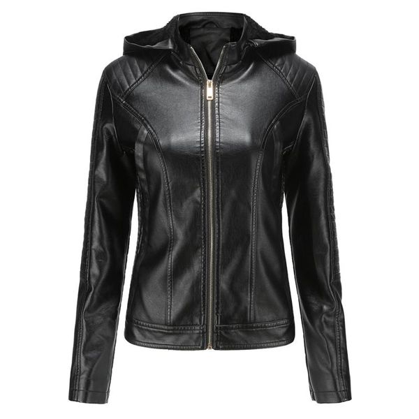 

women's jackets women pu leather thick 2021 autumn winter solid waterproof long sleeve coats female streetwear warm ladies jacket#w4, Black;brown