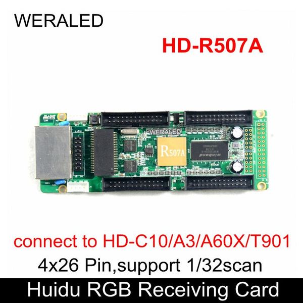 

huidu full color receiving card hd-r507a 4x26 pins use for narrow pixel pitch led display,work with sync hd-t901 sending modules