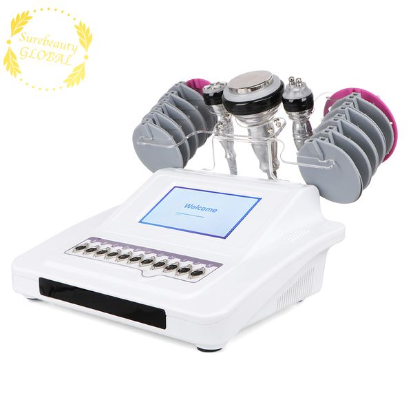 

digital frequency conversion electric current 5 in 1 cavitation rf slim figure sculpt ultrasonic body slimming massager equipment, Black;white