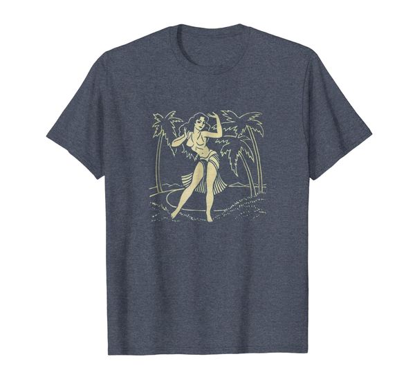 

vintage tahitian hula retro gift t-shirt, White;black