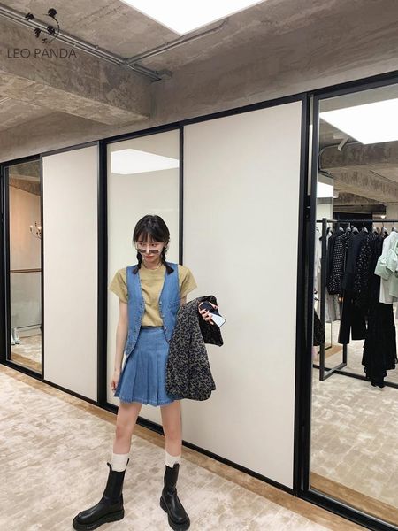 

women's vests cowboy two piece sets denim chain hole jacket suits hollow out casual long sleeve jean crop dress party 2021, Black;white