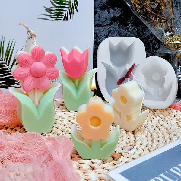 

craft tools 3d little flower candle silicone mold diy resin moids making kit