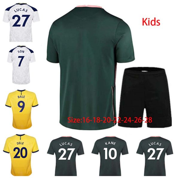 

soccer jersey 2021on kane dele bale lucas ndombele lamela dier fsfef 20/21 home away kids kit high-quality football shirt, Black;yellow