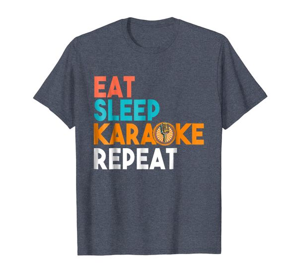 

eat sleep karaoke repeat shirt - bar lounge singer gift, White;black