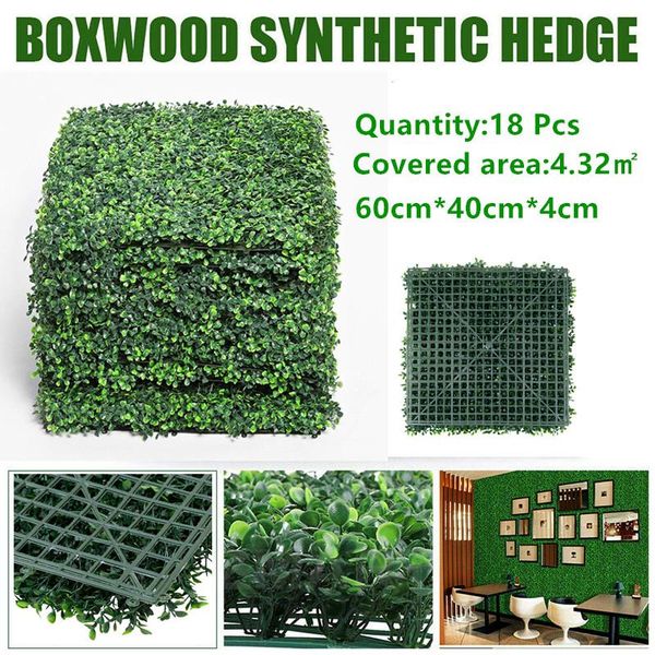 

/12pack artificial boxwood panels ary hedge plants greenery fence for walls gardenbackyard decorative flowers & wreaths