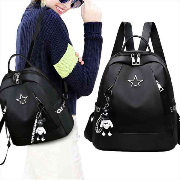 

womens ladies backpack oxford cloth rucksack female school travel shoulder bag anti thief pendant