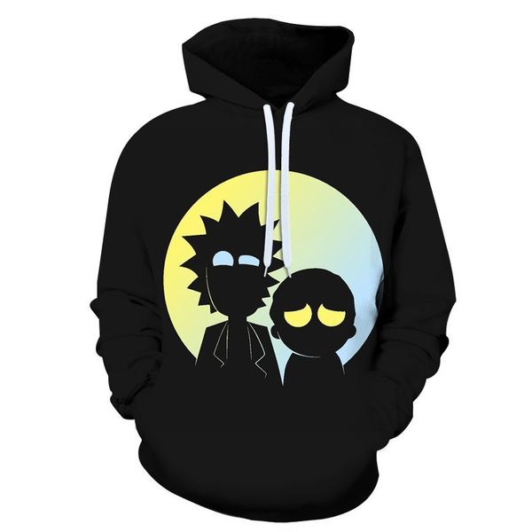 

popular tv rick morty sweaters men's and women's sports hoods large, Black