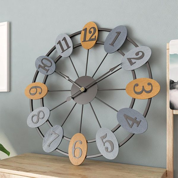 

wall clocks 50cm europe style sky wheel round large silent decor clock