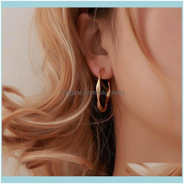 

jewelrymatte gold open twisted hoop earrings for women geometric circle hoops minimalist metal small & hie drop delivery 2021 1mrka, Golden;silver