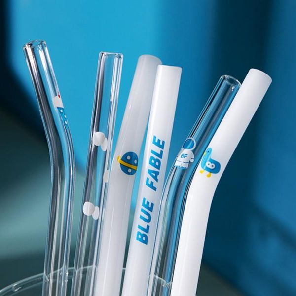 

drinking straws reusable glass high borosilicate straw for smoothie milkshakes drinks bar accessoroy