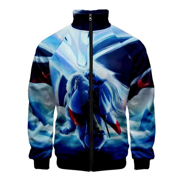 

men's jackets 2021 3d printed stand collar zipper jacket men women fashion inuyasha sweatshirt clothes ainme preppy style, Black;brown