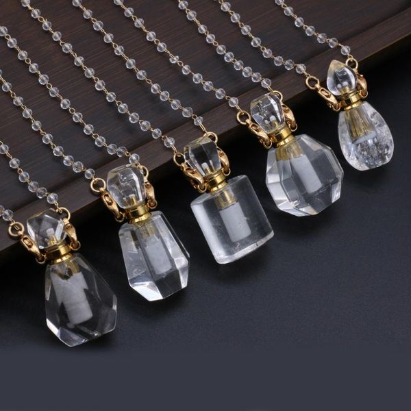 

pendant necklaces naturalfashion natural semi-precious stone long conical perfume bottle pendant-diy bracelet necklace jewelry accessories 2, Silver