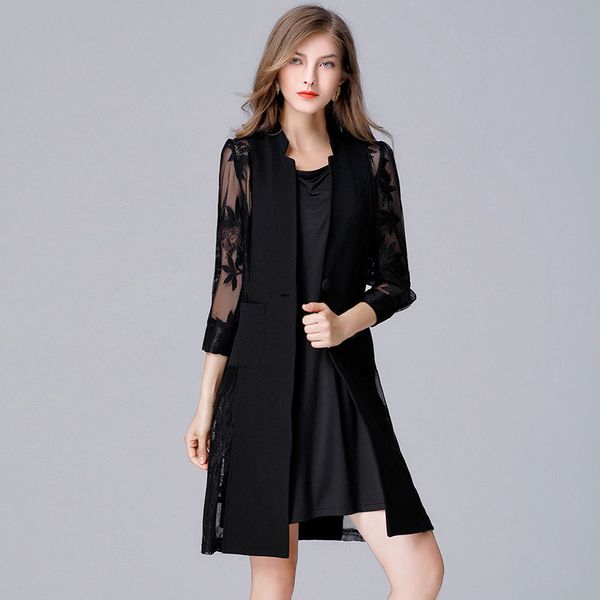 

big yards dresses two piece set of fat mm lace stitching knitted