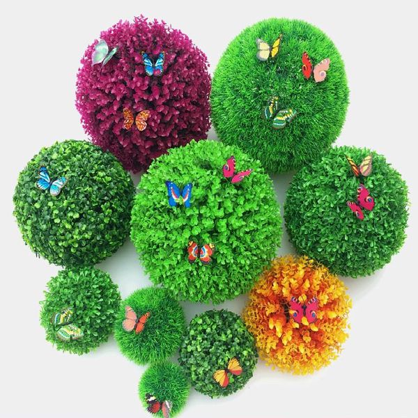 

30cm Artificial Topiary Tree Ball Plants Out/Indoor Hanging For Wedding Party Diy El Home Yard Garden Decor Decorative Flowers & Wreaths