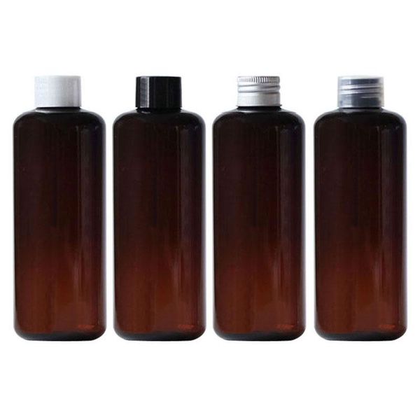 

storage bottles & jars 30pcs 250ml round clear blue brown pet jar bottle container with thread plastic cap lid,for cosmetic packaging