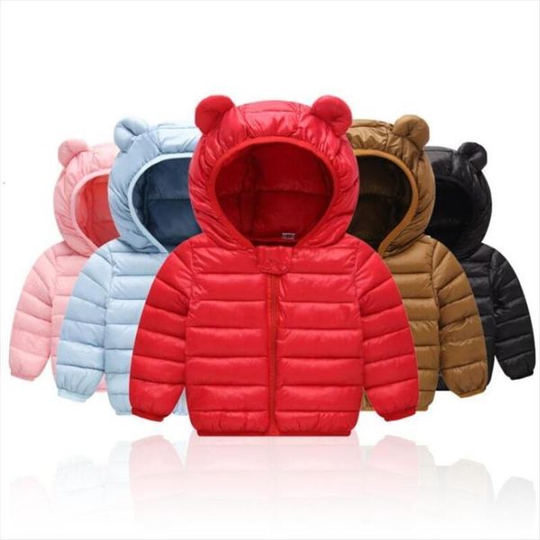 

winter warm jacket for boys and girls autumn hooded coats baby down jackets kids outerwear children clothes 1 5y, Blue;gray