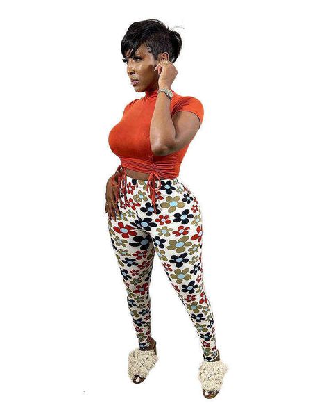 

cy9211 2022 spring short sleeve t-shirt color pants set, Black;white