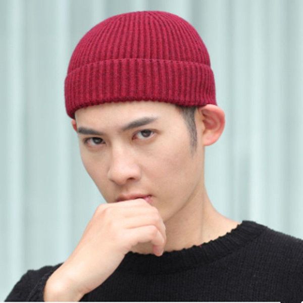 

party hats men knitted hat beanie skullcap sailor cap cuff brimless retro navy style pre