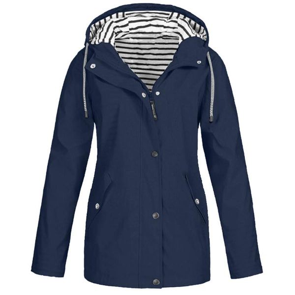 

women's jackets women solid rain jacket outdoor waterproof hooded raincoat windproof long sleeve autumn coat cÃ³ta seaicÃ©ad #g3, Black;brown