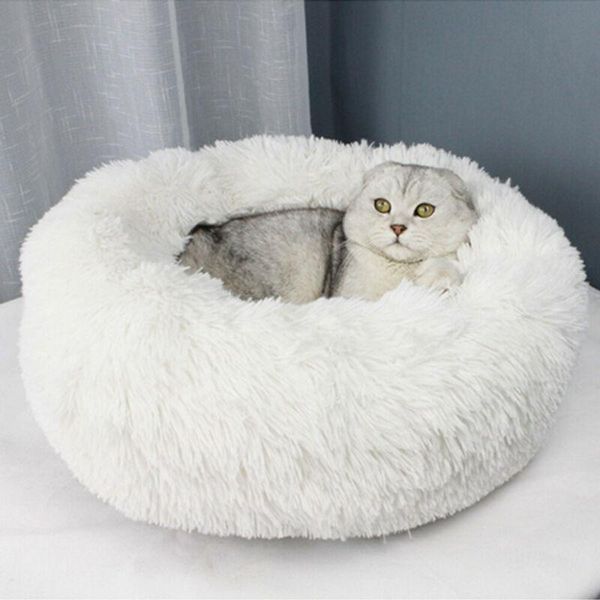 

kennels & pens pet dog cat calming bed warm plush round nest comfy sleeping kennel cave us