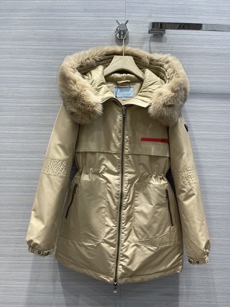 

milan runway down & parkas 2021 winter hooded long sleeve panelled women's coats designer brand same style outerwear 0923-16, Black