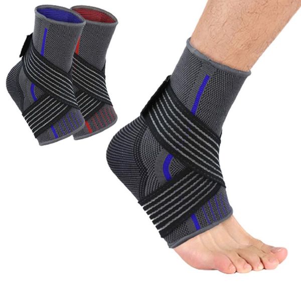 

ankle support 1pcs compression straps basketball football fitness running protect avoid sports injuries, Blue;black