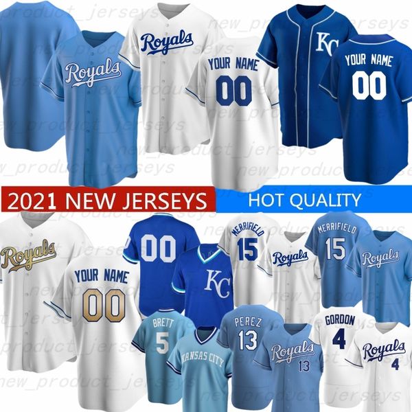 

kansas city royal custom 2021 baseball jersey andrew benintendi bo jackson whit merrifield george brett salvador perez alex gord, Blue;black